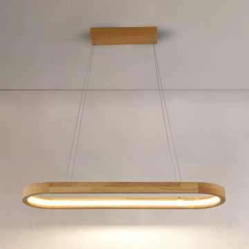 Brilagi - Lustre suspenso em cabo UMEA WOOD LED/30W/230V 70x20 cm madeira