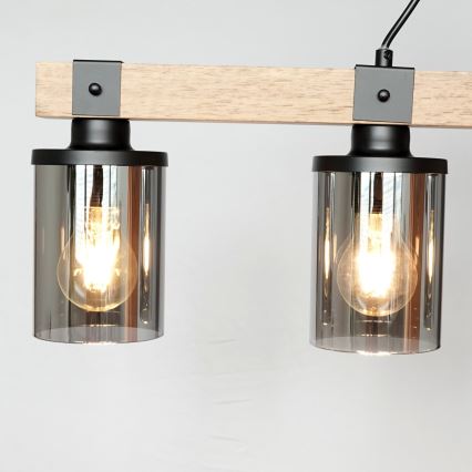 Brilagi - Lustre suspenso em cabo VISTA 4xE27/60W/230V carvalho