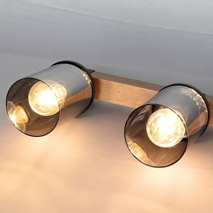 Brilagi - Lustre suspenso em cabo VISTA 4xE27/60W/230V carvalho