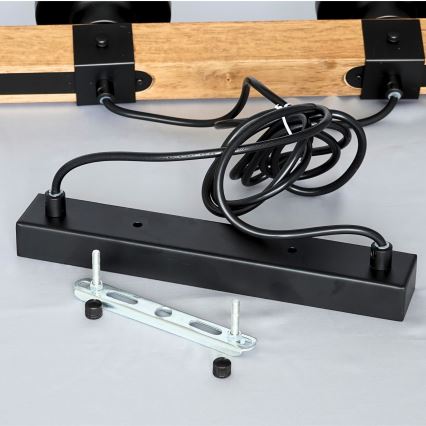 Brilagi - Lustre suspenso em cabo VISTA 4xE27/60W/230V carvalho