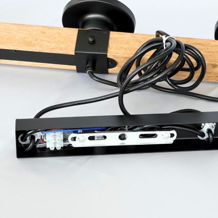 Brilagi - Lustre suspenso em cabo VISTA 4xE27/60W/230V carvalho