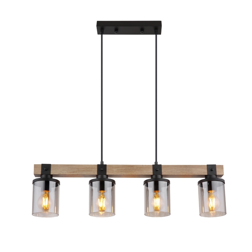Brilagi - Lustre suspenso em cabo VISTA 4xE27/60W/230V carvalho