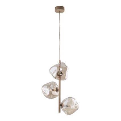 Brilagi - Lustre suspenso em cabo VULCANO 3xG9/8W/230V bege/fumê bege