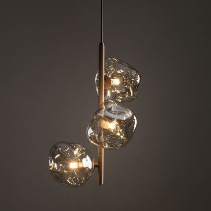 Brilagi - Lustre suspenso em cabo VULCANO 3xG9/8W/230V bege/fumê bege