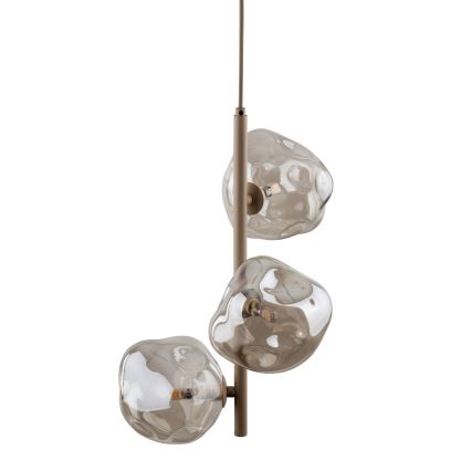 Brilagi - Lustre suspenso em cabo VULCANO 3xG9/8W/230V bege/fumê bege