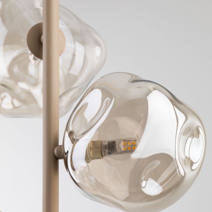 Brilagi - Lustre suspenso em cabo VULCANO 3xG9/8W/230V bege/fumê bege