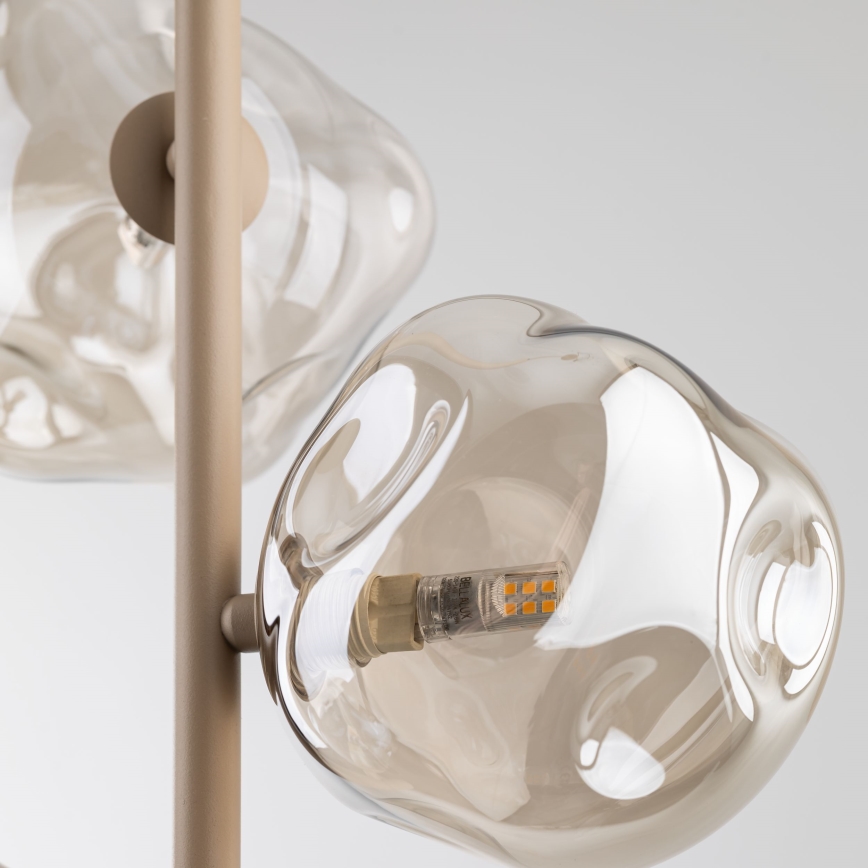 Brilagi - Lustre suspenso em cabo VULCANO 3xG9/8W/230V bege/fumê bege