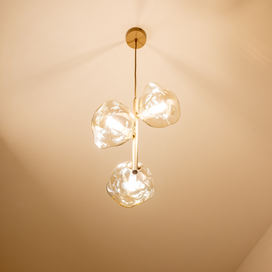 BRILAGI - Lustre suspenso em cabo VULCANO 3xG9/8W/230V bege/fumê bege