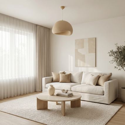 Brilagi - Lustre suspenso em cabo WABI SABI 1xE27/40W/230V Ø 50 cm bege