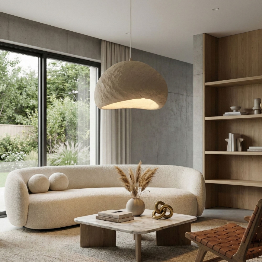 Brilagi - Lustre suspenso em cabo WABI SABI 1xE27/40W/230V Ø 50 cm bege