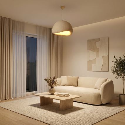 Brilagi - Lustre suspenso em cabo WABI SABI 1xE27/40W/230V Ø 50 cm bege