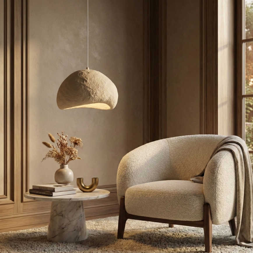 Brilagi - Lustre suspenso em cabo WABI SABI 1xE27/40W/230V Ø 50 cm bege