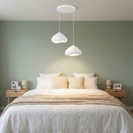 Brilagi - Lustre suspenso em cabo WABI SABI 2xE27/40W/230V Ø 45 cm branco