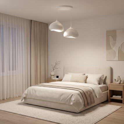 Brilagi - Lustre suspenso em cabo WABI SABI 2xE27/40W/230V Ø 45 cm branco