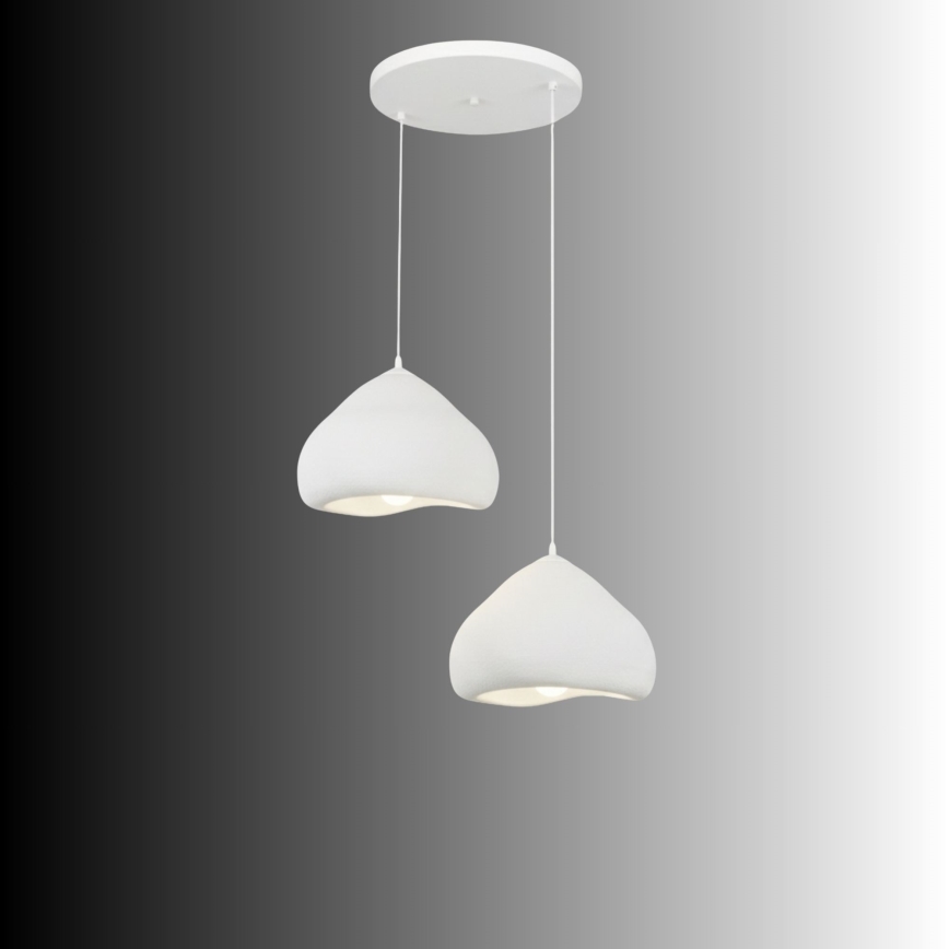Brilagi - Lustre suspenso em cabo WABI SABI 2xE27/40W/230V Ø 45 cm branco