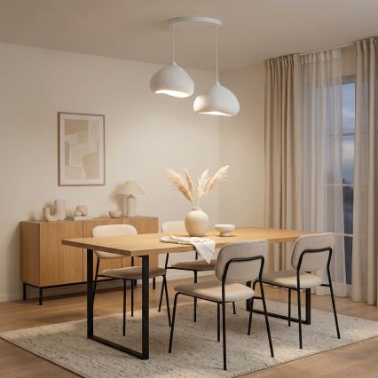 Brilagi - Lustre suspenso em cabo WABI SABI 2xE27/40W/230V Ø 45 cm branco