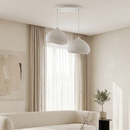Brilagi - Lustre suspenso em cabo WABI SABI 2xE27/40W/230V Ø 45 cm branco