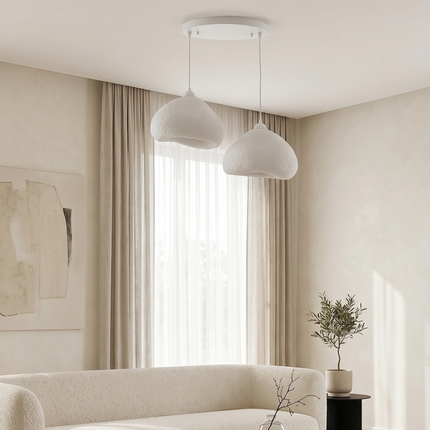 Brilagi - Lustre suspenso em cabo WABI SABI 2xE27/40W/230V Ø 45 cm branco