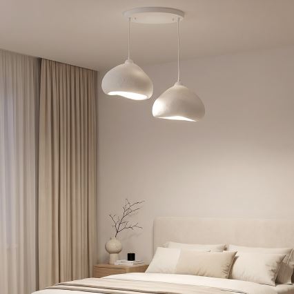 Brilagi - Lustre suspenso em cabo WABI SABI 2xE27/40W/230V Ø 45 cm branco