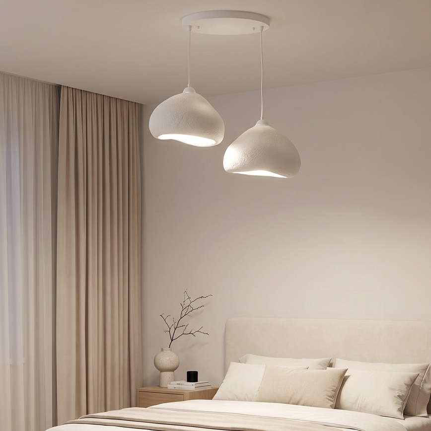 Brilagi - Lustre suspenso em cabo WABI SABI 2xE27/40W/230V Ø 45 cm branco