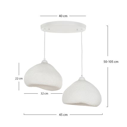 Brilagi - Lustre suspenso em cabo WABI SABI 2xE27/40W/230V Ø 45 cm branco