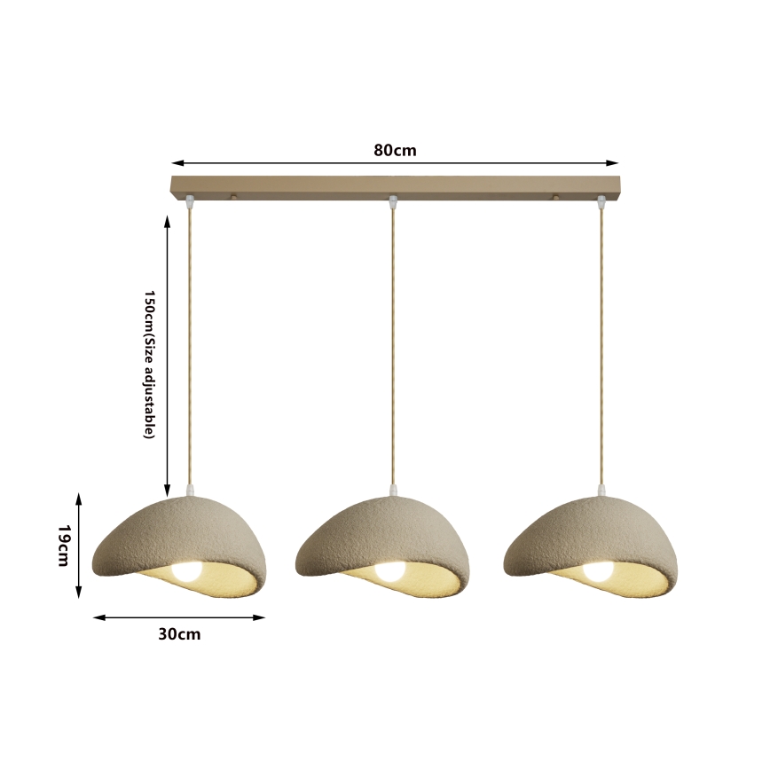 BRILAGI - Lustre suspenso em cabo WABI SABI 3xE27/60W/230V bege