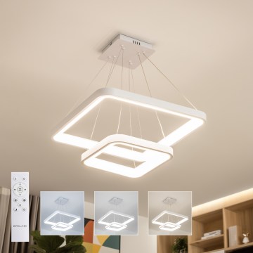 Brilagi - Lustre suspenso LED dimerizável FALCON SLIM LED/78W/230V 3000-6500K 50x50 cm branco + controlo remoto