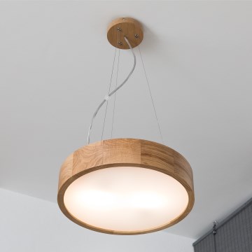 Brilagi - Lustre suspenso LED RGBW dimerizável em cabo CARVALHO 2xE27/15W/230V 2700-6500K Wi-Fi, acabamento em carvalho, diâmetro 37 cm