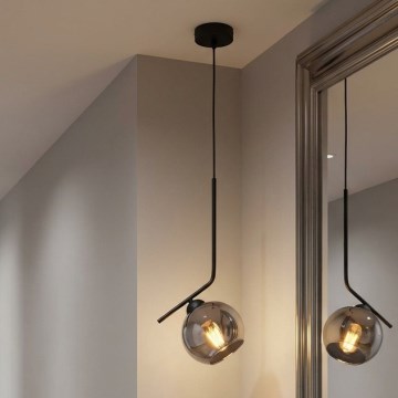 Brilagi - Lustre suspenso por cabo 1xE27/60W/230V preto/cinzento fumado