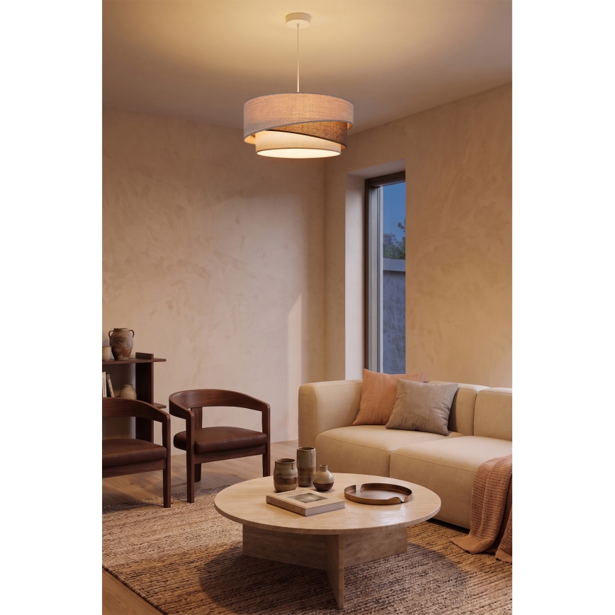 Brilagi - Lustre suspenso por cabo ARROW 1xE27/60W/230V Ø 45 cm bege/castanho/branco