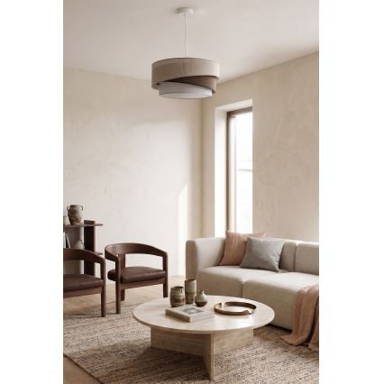 Brilagi - Lustre suspenso por cabo ARROW 1xE27/60W/230V Ø 45 cm bege/castanho/branco