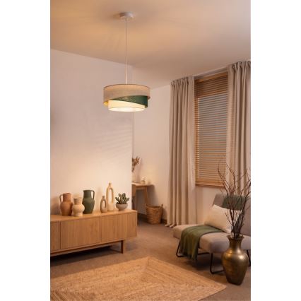 Brilagi - Lustre suspenso por cabo ARROW 1xE27/60W/230V Ø 45 cm bege/verde/branco