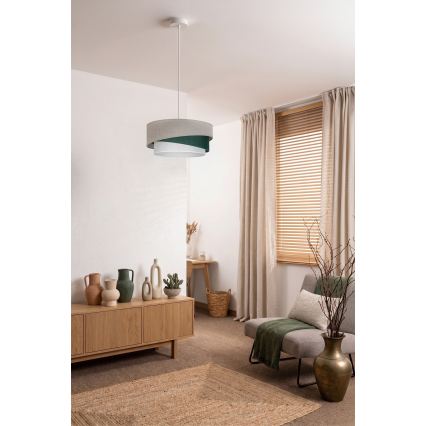 Brilagi - Lustre suspenso por cabo ARROW 1xE27/60W/230V Ø 45 cm bege/verde/branco