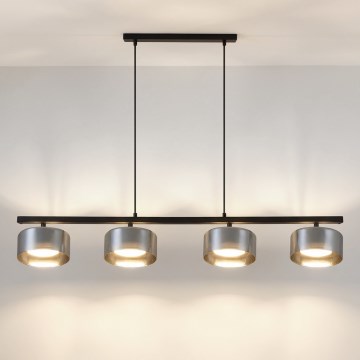 Brilagi - Lustre suspenso por cabo AURA LUX 4xGX53/30W/230V preto/fumê