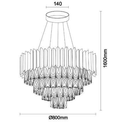 Brilagi - Lustre suspenso por cabo CARLOS 11xE14/40W/230V diâmetro 80 cm