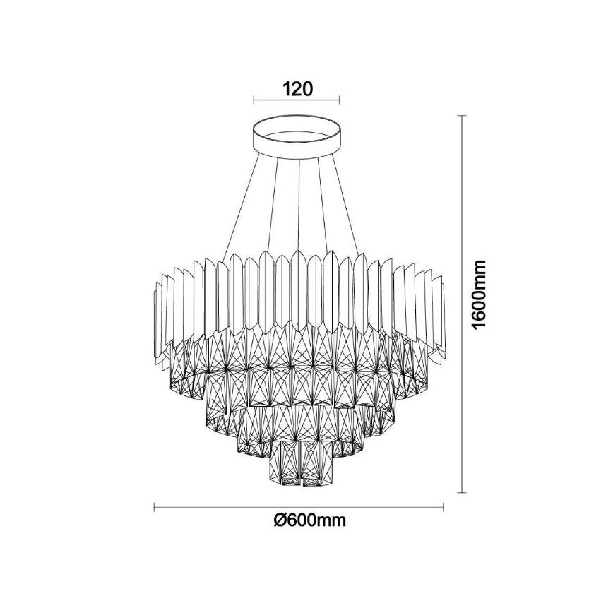 Brilagi - Lustre suspenso por cabo CARLOS 9xE14/40W/230V Ø 60 cm