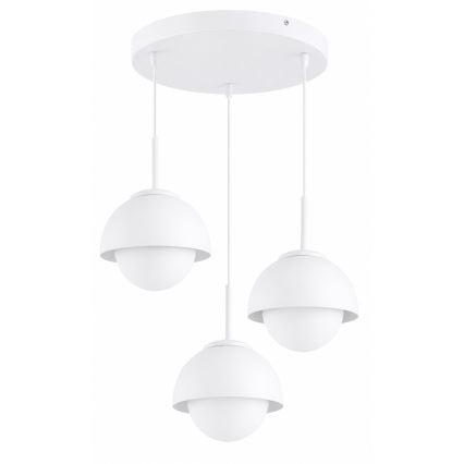 BRILAGI - Lustre suspenso por cabo COSMO 3xE27/60W/230V branco/dourado