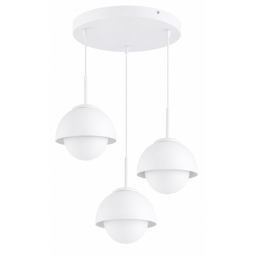 BRILAGI - Lustre suspenso por cabo COSMO 3xE27/60W/230V branco/dourado