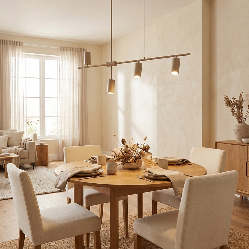 Brilagi - Lustre suspenso por cabo CRANE 4xGU10/30W/230V bege