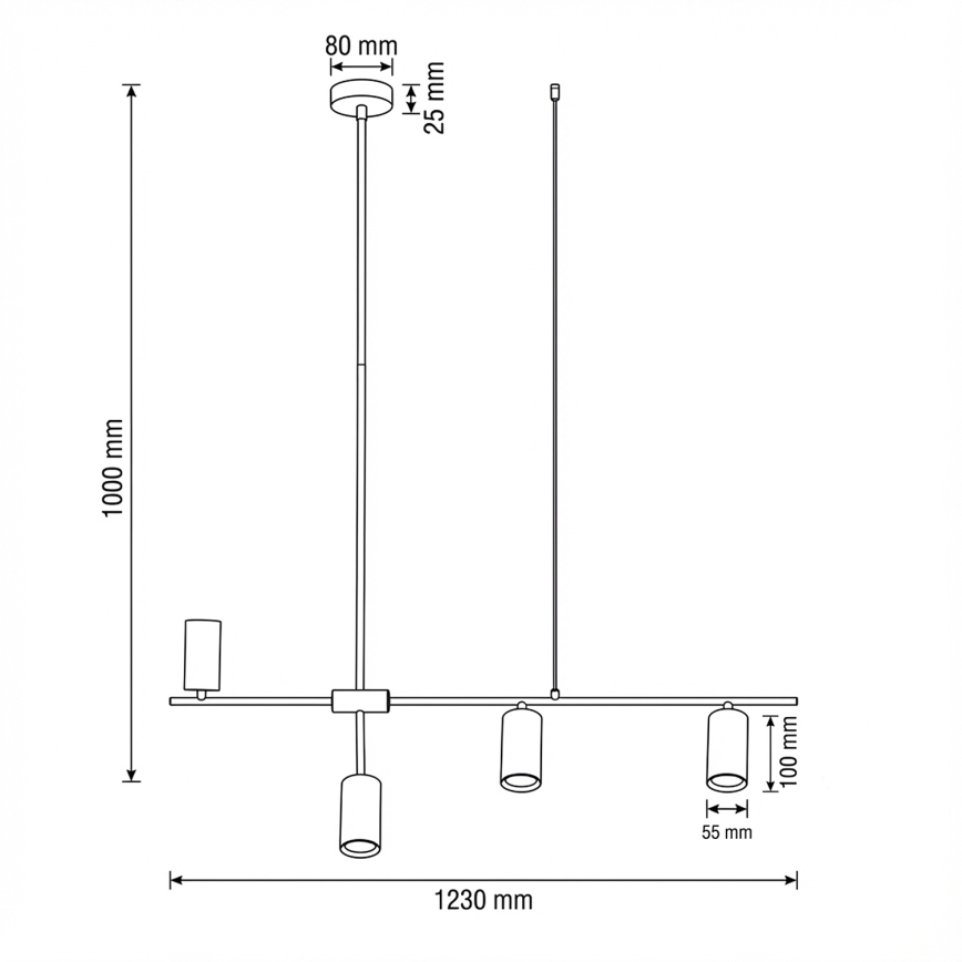 Brilagi - Lustre suspenso por cabo CRANE 4xGU10/30W/230V bege