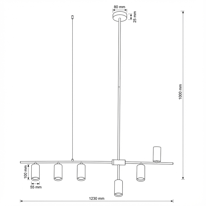 Brilagi - Lustre suspenso por cabo CRANE 6xGU10/30W/230V branco