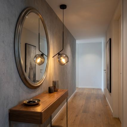 Brilagi - Lustre suspenso por cabo DIOR 1xE27/60W/230V preto/cinzento fumado