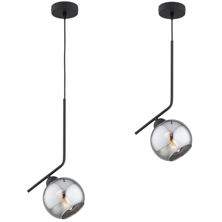 Brilagi - Lustre suspenso por cabo DIOR 1xE27/60W/230V preto/cinzento fumado