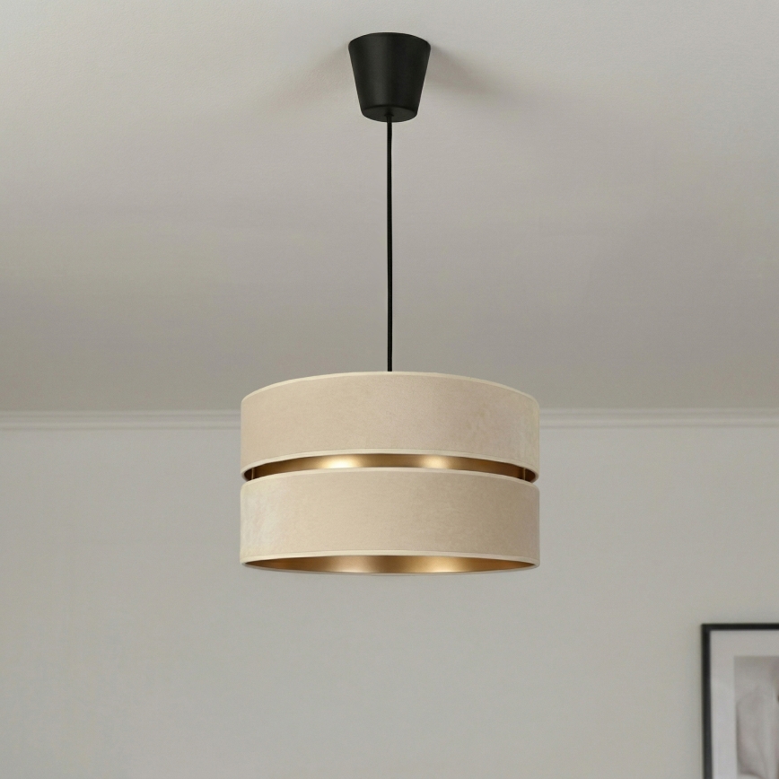Brilagi - Lustre suspenso por cabo DUO-DUO 1xE27/60W/230V Ø 40 cm creme/dourado