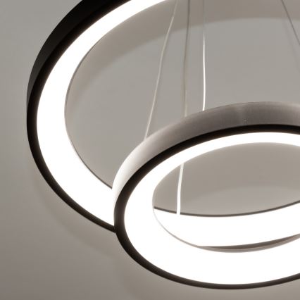 Brilagi - Lustre LED regulável suspenso por cabo FALCON SLIM LED/68W/230V 3000-6500K Ø 50 cm preto + controlo remoto