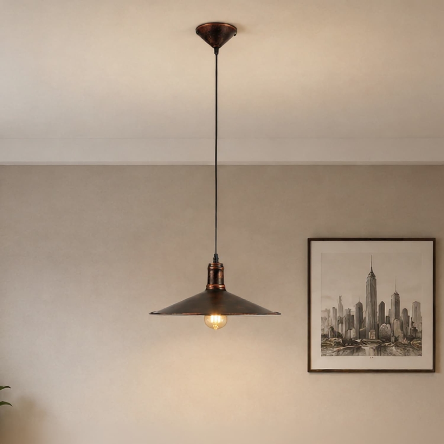 BRILAGI - Lustre suspenso por cabo FORGE 1xE27/60W/230V Ø 36 cm patinado/cobre