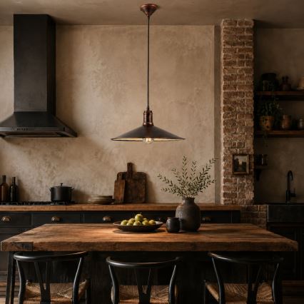 BRILAGI - Lustre suspenso por cabo FORGE 1xE27/60W/230V Ø 36 cm patinado/cobre