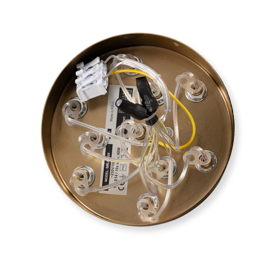 Brilagi - Lustre suspenso por cabo GLOBE 10xE14/15W/230V branco
