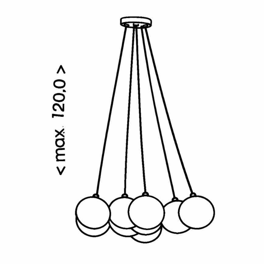 Brilagi - Lustre suspenso por cabo GLOBE 10xE14/15W/230V branco