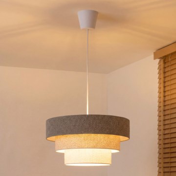 Brilagi - Lustre suspenso por cabo LUNETA 1xE27/60W/230V Ø 40 cm cinzento/creme/branco